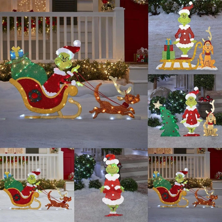 Grinch LED Hagedekorasjon for Utendørs Bruk