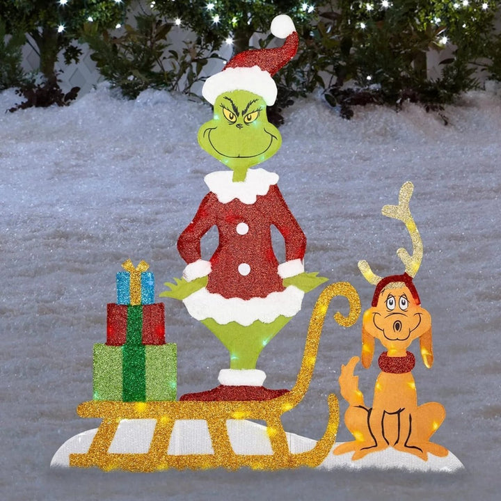 Grinch LED Hagedekorasjon for Utendørs Bruk