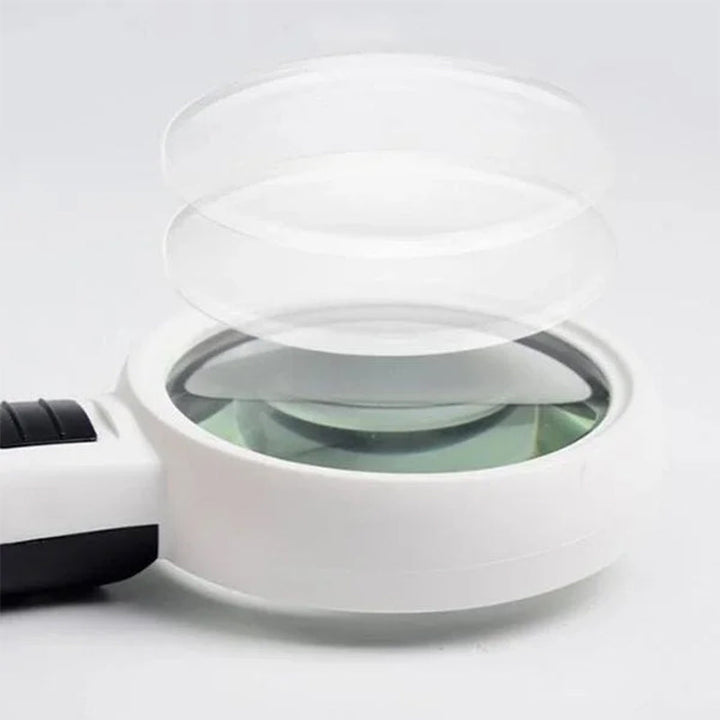 Håndholdt forstørrelsesglass med LED-lys, 30x