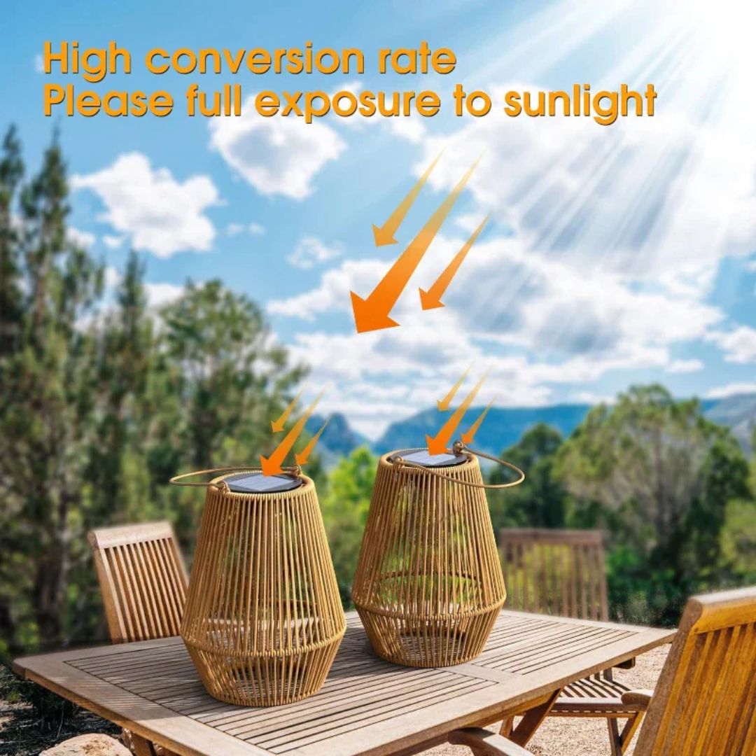 Håndvevd Solcellelampe for Stemningsfull Hagebelysning