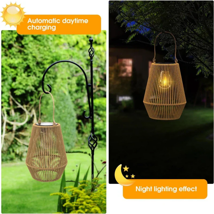 Håndvevd Solcellelampe for Stemningsfull Hagebelysning