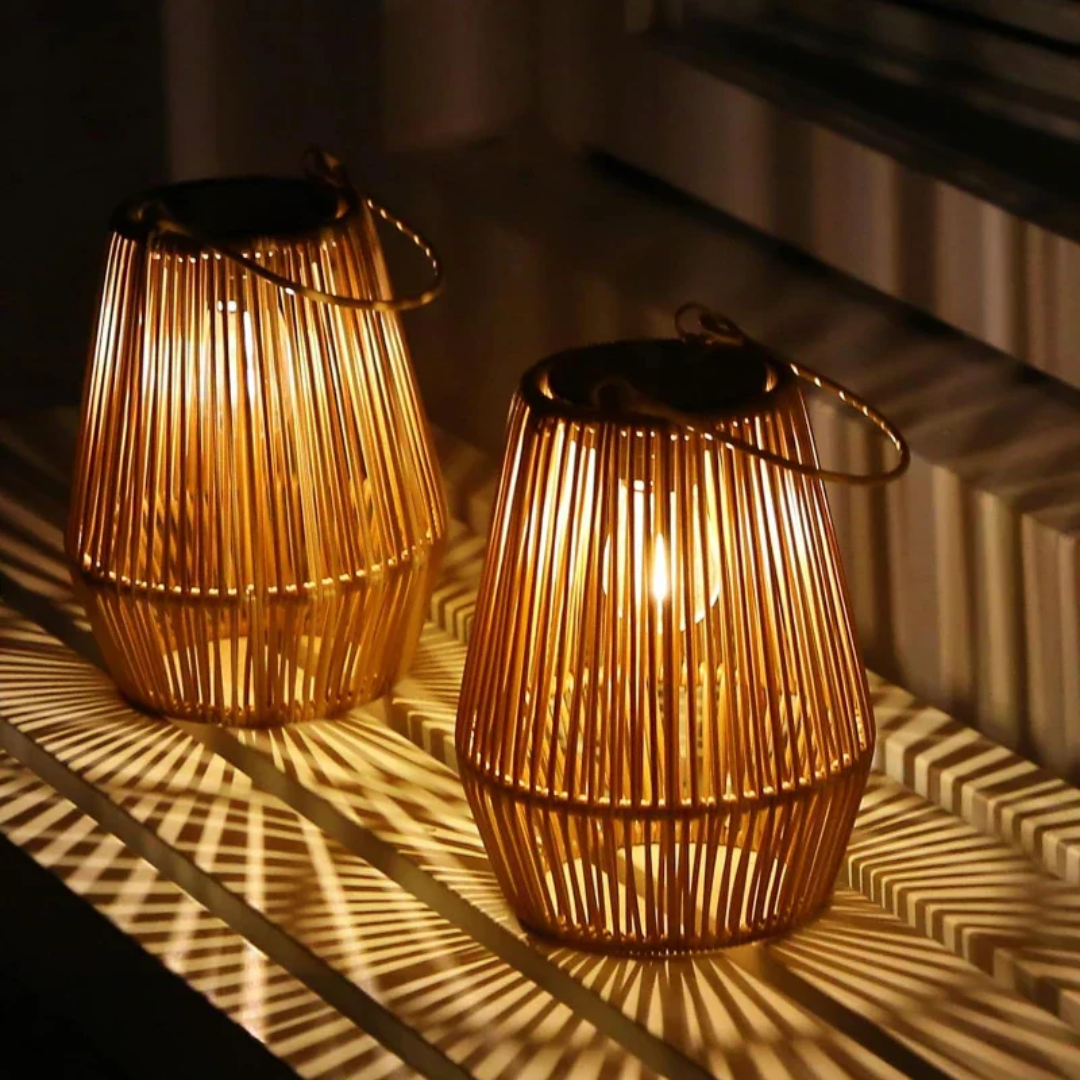 Håndvevd Solcellelampe for Stemningsfull Hagebelysning