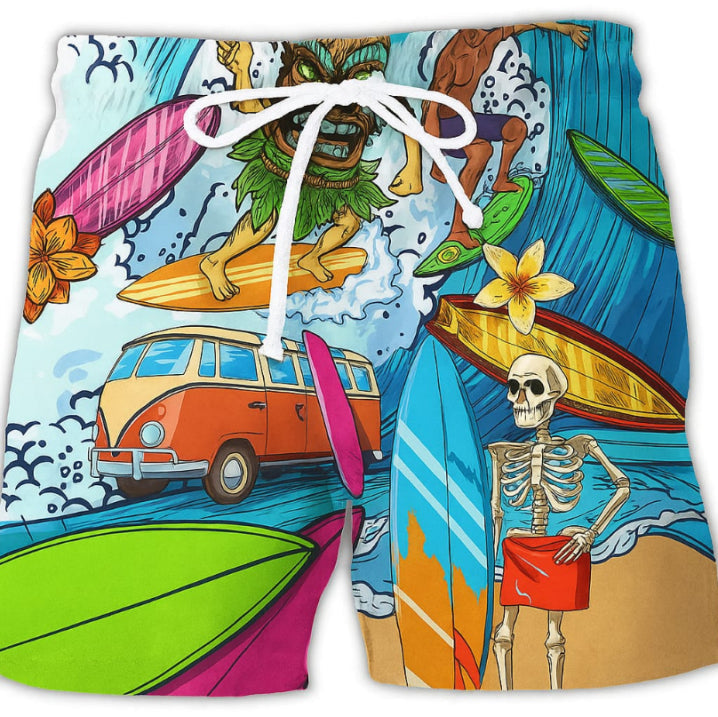 Herre Badebukser med Unikt Graffiti Design – Stilfull Sommerlook
