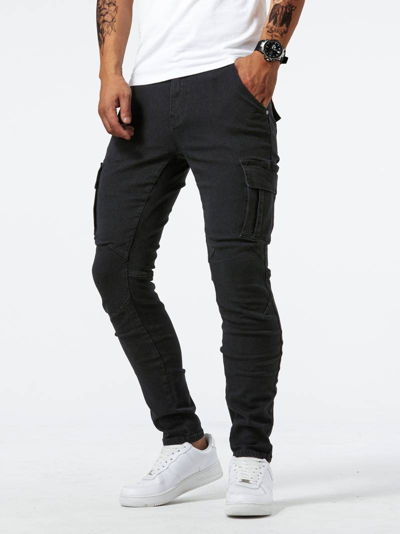 Herre Cargo Jeans: Fleksibel Komfort og Praktisk Stil