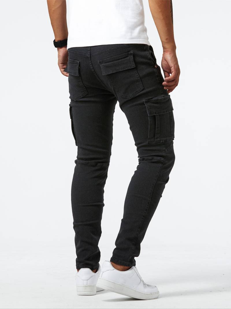 Herre Cargo Jeans: Fleksibel Komfort og Praktisk Stil