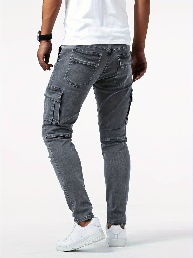 Herre Cargo Jeans: Fleksibel Komfort og Praktisk Stil