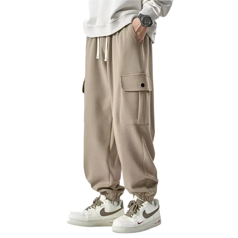 Herre Cargo Sweatpants med Elastisk Midje for Komfort