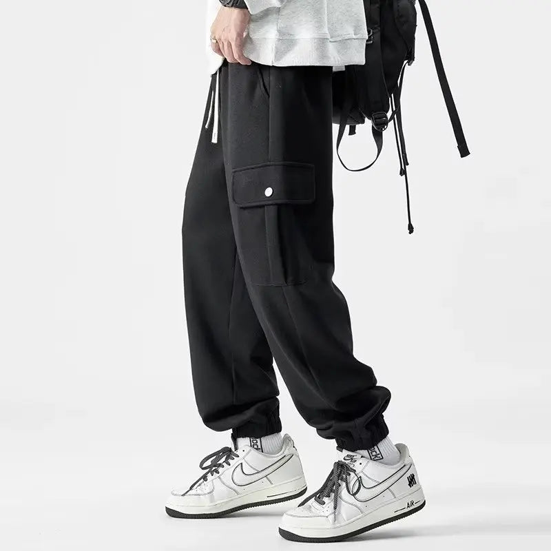 Herre Cargo Sweatpants med Elastisk Midje for Komfort