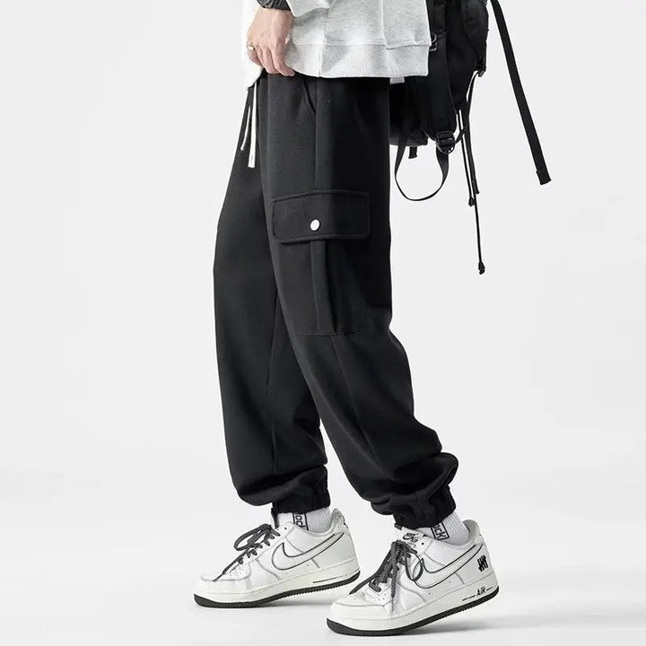 Herre Cargo Sweatpants med Elastisk Midje for Komfort