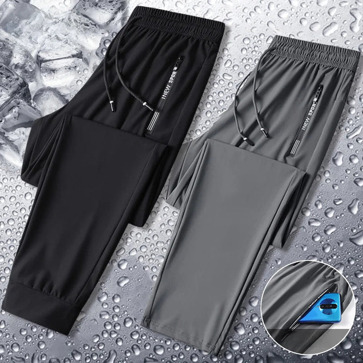 Herre Joggebukse med Glidelåslommer for Komfort og Stil