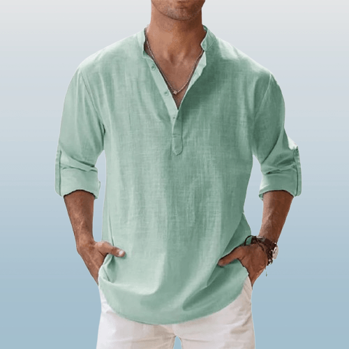 Herre Langermet Henley-skjorte – Tidløs Stil &amp; Komfort