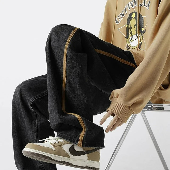 Herre Oversized Jeans med Elastisk Midje – Maksimal Komfort og Stil