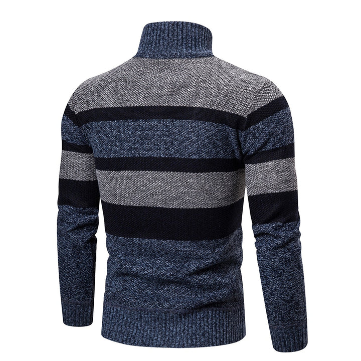 Herre Smal Passform Strikket Cardigan med Stripete Design