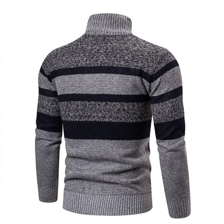 Herre Smal Passform Strikket Cardigan med Stripete Design