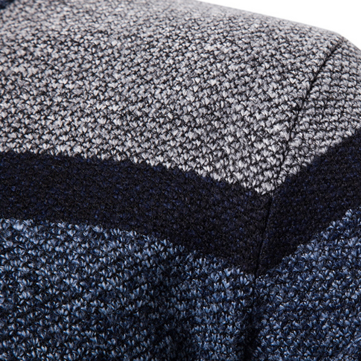 Herre Smal Passform Strikket Cardigan med Stripete Design