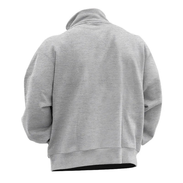 Herre Sweatshirt med Halv Glidelås &amp; Ståkrage – Komfortabel &amp; Stilfull