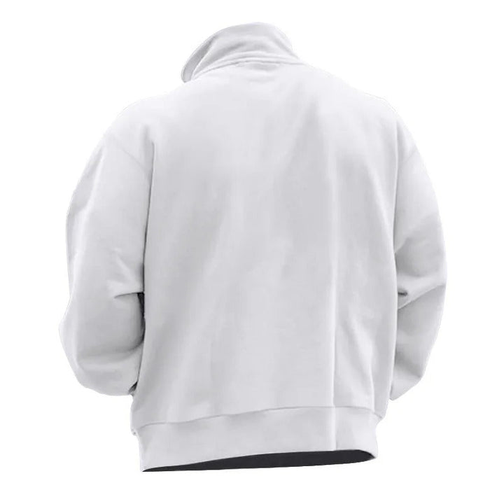 Herre Sweatshirt med Halv Glidelås &amp; Ståkrage – Komfortabel &amp; Stilfull