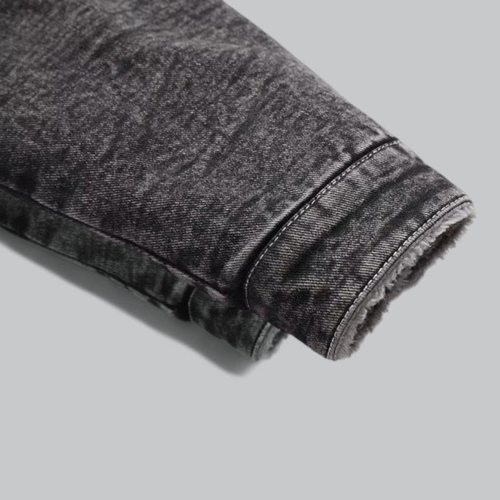 Herre Vinterjakke i Jeans-stil med Varmt Fôr