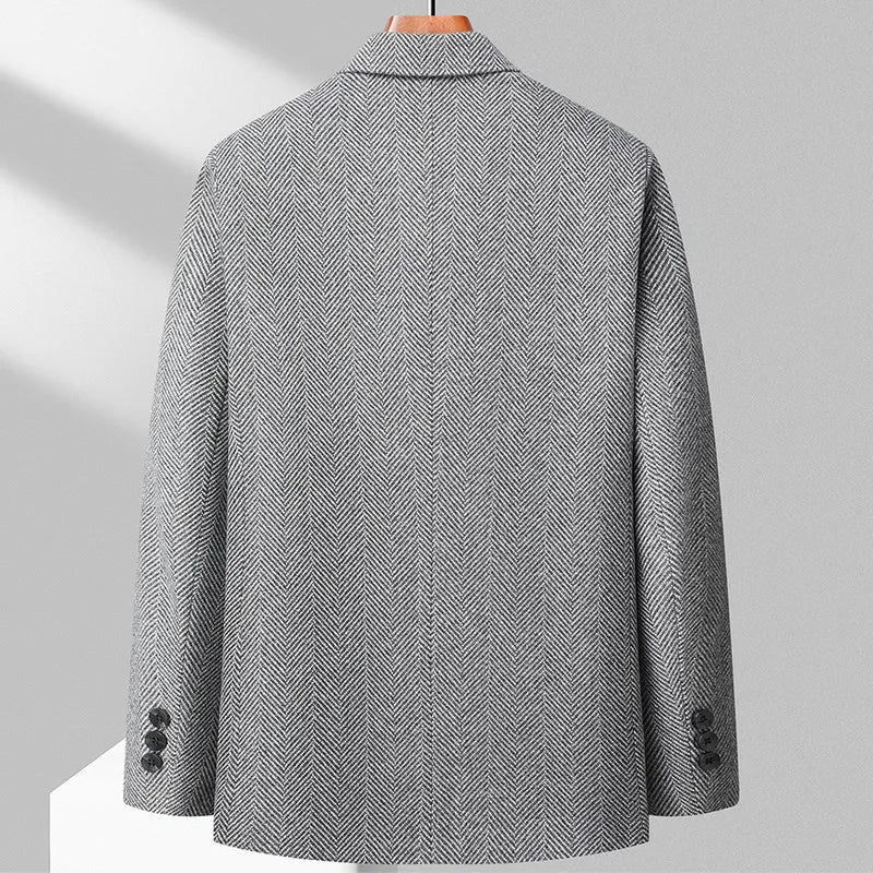Herre Blazer Skreddersydd Passform med Sillbensmønster