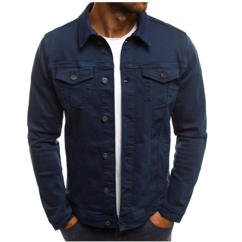 Herrejakke i Denimstil med Komfortabel Passform for Enhver Anledning