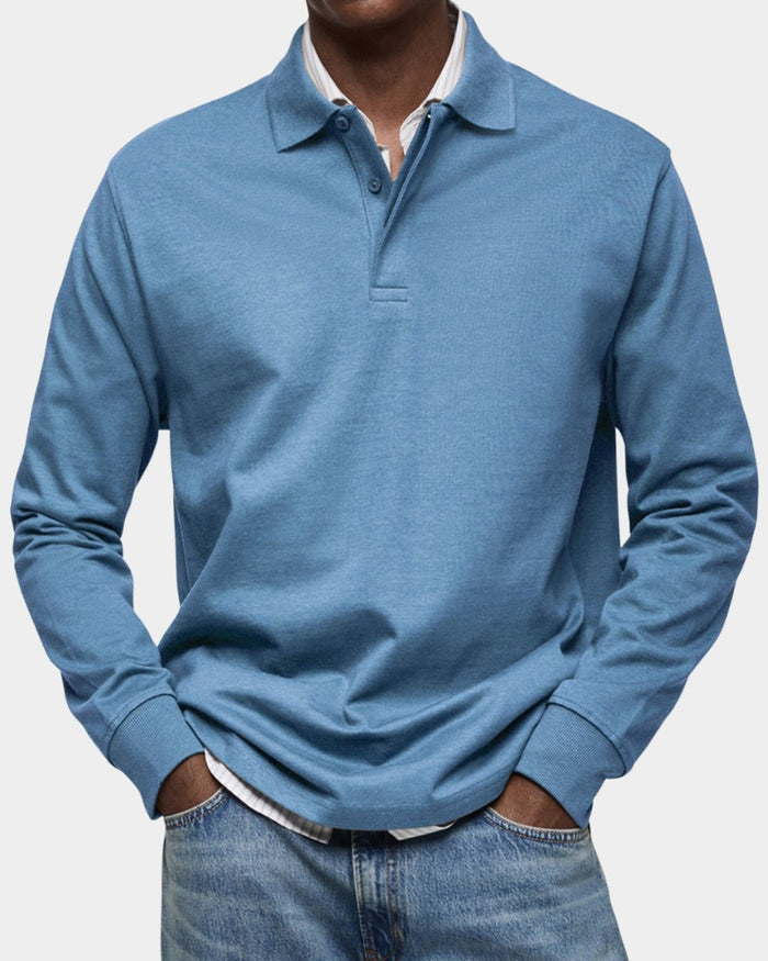 Langärmeliges Herren-Poloshirt mit klassischem Kragen
