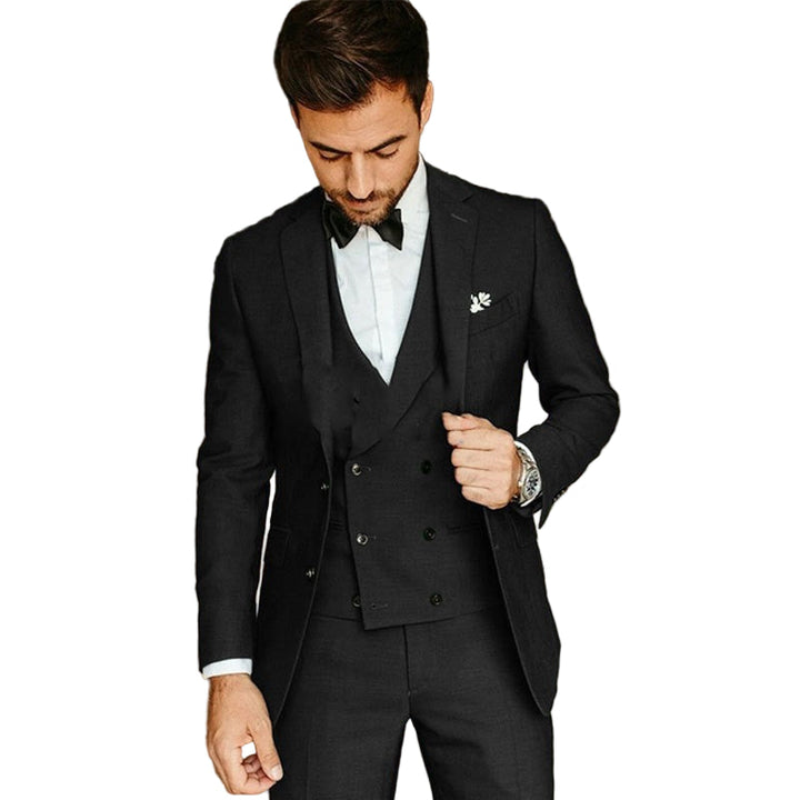 Herres 3-delt Formell Drakt med Blazer, Vest og Bukser