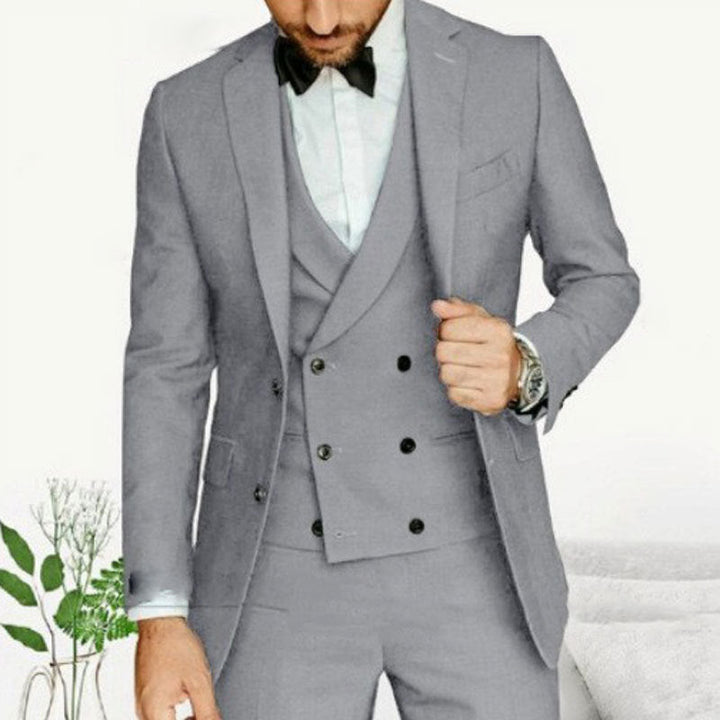 Herres 3-delt Formell Drakt med Blazer, Vest og Bukser