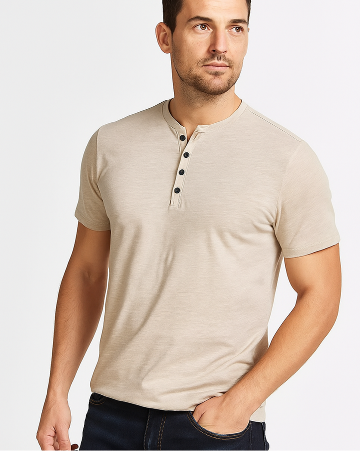 Herres Henley Skjorte – Stil og Komfort med Korte Ermer