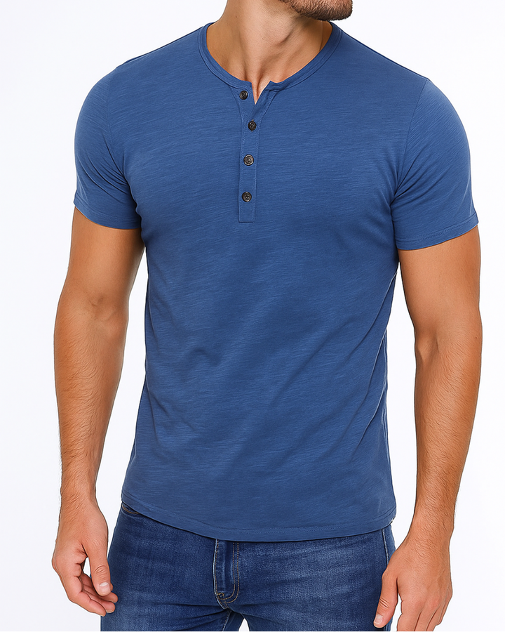 Herres Henley Skjorte – Stil og Komfort med Korte Ermer