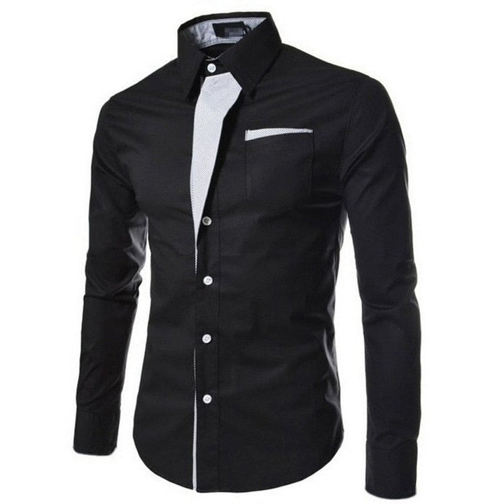T-skjorte for menn, slim fit, langermet
