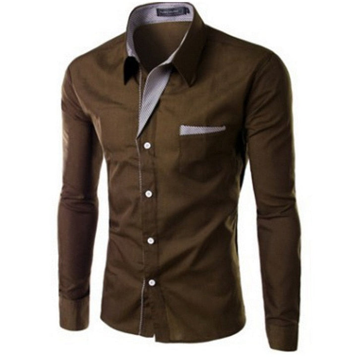 T-skjorte for menn, slim fit, langermet