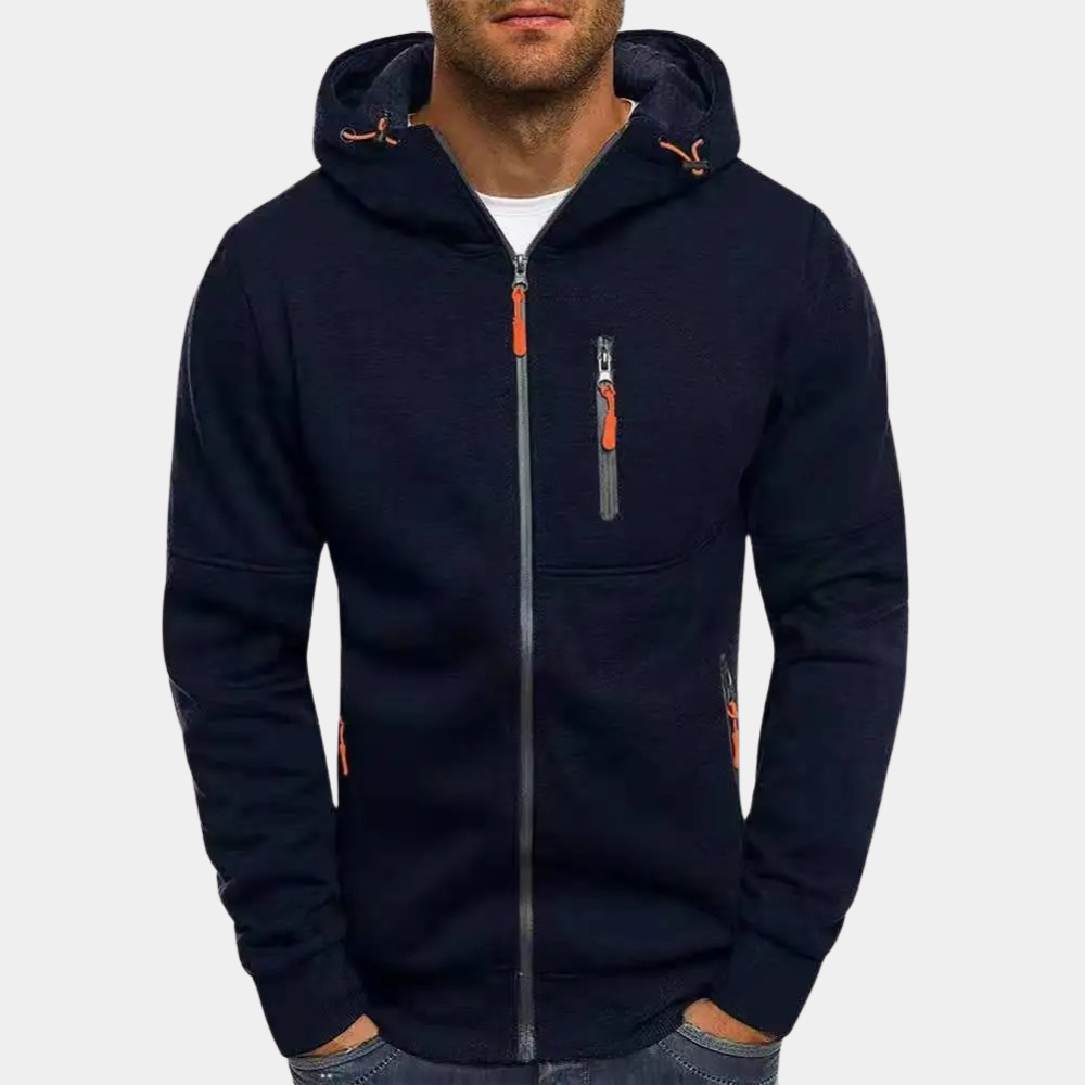 Herresweater med Hette og Glidelås for Komfort og Stil