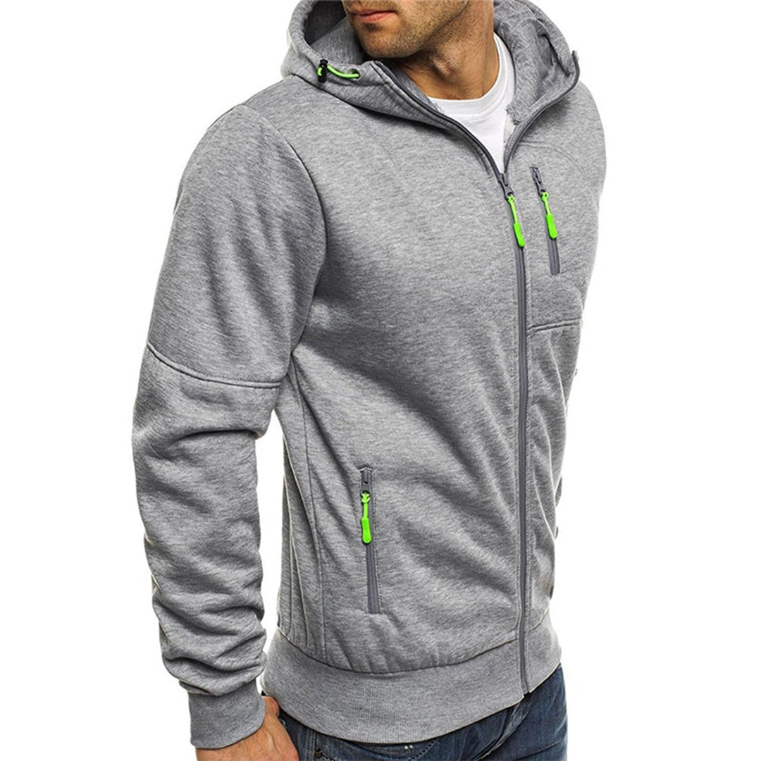 Herresweater med Hette og Glidelås for Komfort og Stil