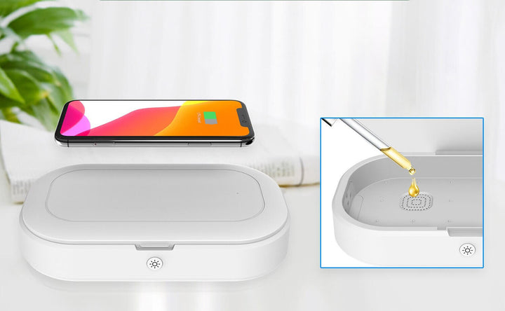 Multifunksjonell UV-Sterilisator med Trådløs Lader for Elektronikk