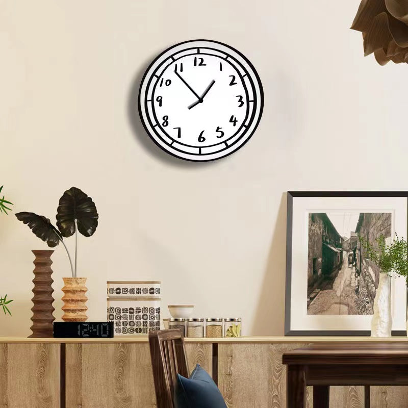 Kreativ Veggklokke Hvit med Unikt Tegneseriedesign