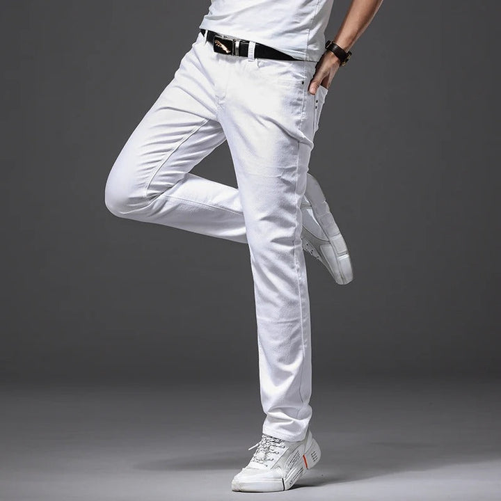 Menns Hvite Slim Fit Jeans – Moderne Stil og Komfort