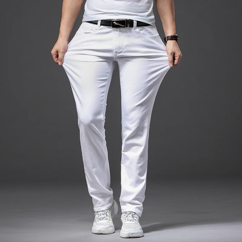Menns Hvite Slim Fit Jeans – Moderne Stil og Komfort