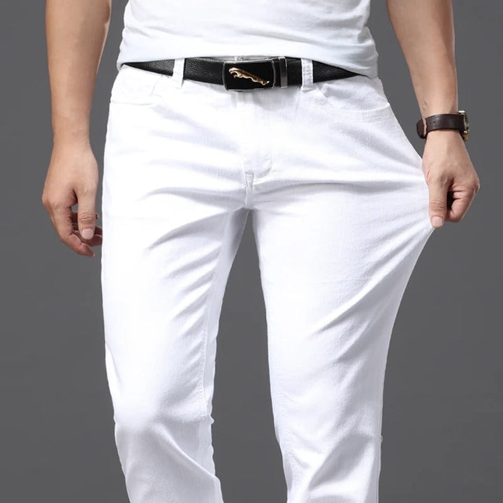 Menns Hvite Slim Fit Jeans – Moderne Stil og Komfort