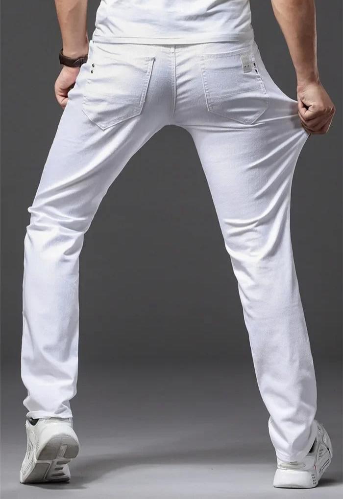 Menns Hvite Slim Fit Jeans – Moderne Stil og Komfort