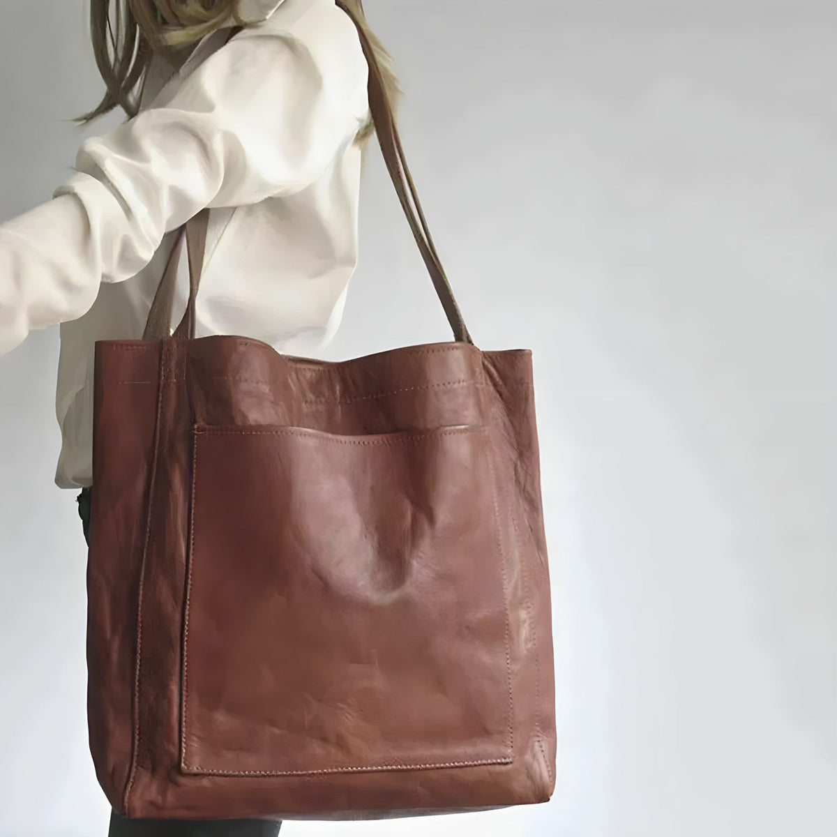 Dame Vintage Håndtaske med Lynlås og Rummeligt Indre
