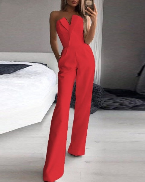 Dame Ærmeløs Jumpsuit til Festlige Lejligheder og Hverdag