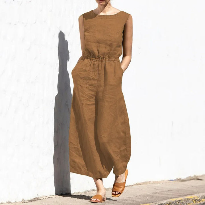 Jumpsuit for Kvinner med Høy Midje og Vid Passform