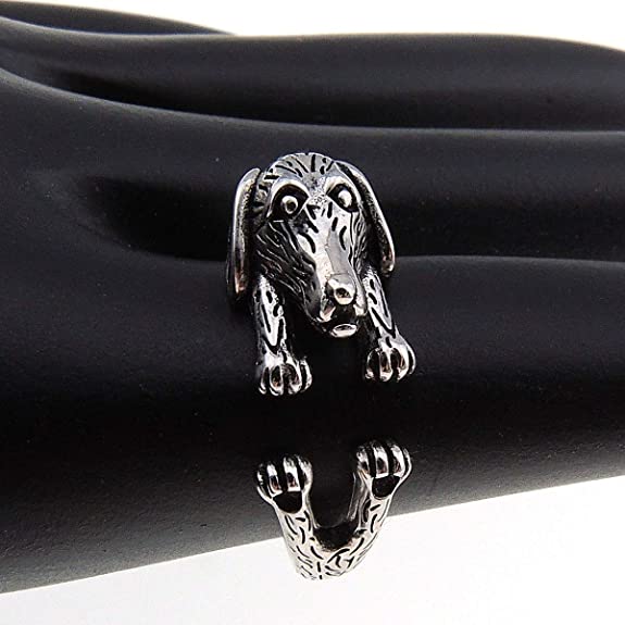 Justerbar Dachshund Ring i Sølv for Kvinner