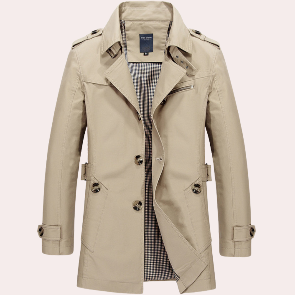 Herre Trenchcoat – Tidløs Eleganse for Enhver Anledning