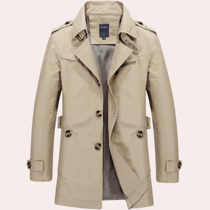 Herre Trenchcoat – Tidløs Eleganse for Enhver Anledning