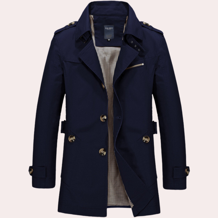Herre Trenchcoat – Tidløs Eleganse for Enhver Anledning