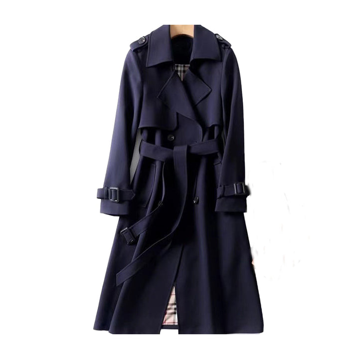 Kvinners klassisk trenchcoat med dobbel rad knapper