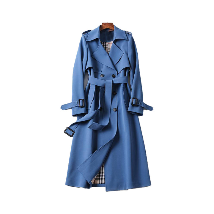 Kvinners klassisk trenchcoat med dobbel rad knapper
