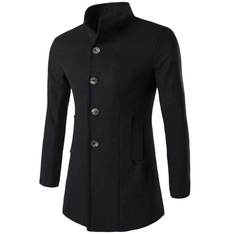 Elegant Trenchcoat for Menn med Klassisk Krage