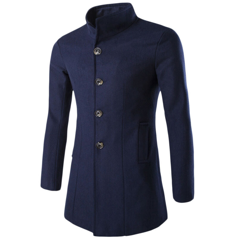 Elegant Trenchcoat for Menn med Klassisk Krage
